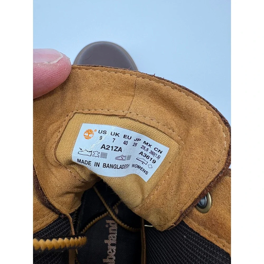 Timberland Courmayeur Valley Boots Womens 9 Brown Excellent Heeled Lug Sole